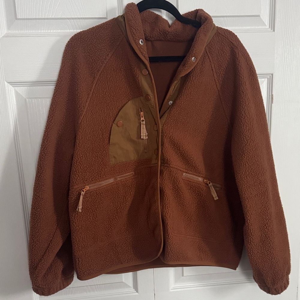 Amazon Women's Brown Fleece Jacket